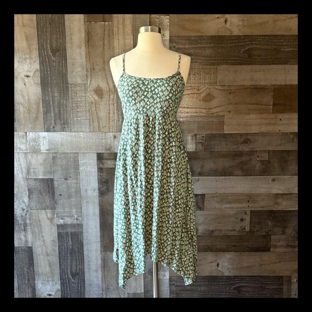 Angie Green Floral Spaghetti-Strap Maxi Dress
